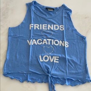 Miss Popular Girls Blue Graphic Tank-Size 6X